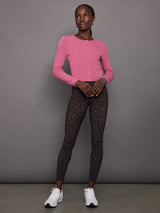 Eva Cropped Crew Neck Cardi - Shocking Pink