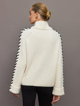 Vida Boucle Whip Stitch Pullover - Sea Salt Multi