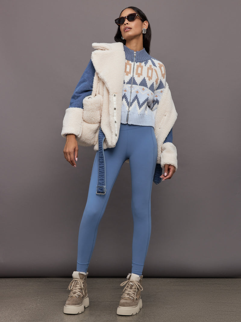 Victoria Fair Isle Zip Bomber Jacket - Arctic Ice Multi