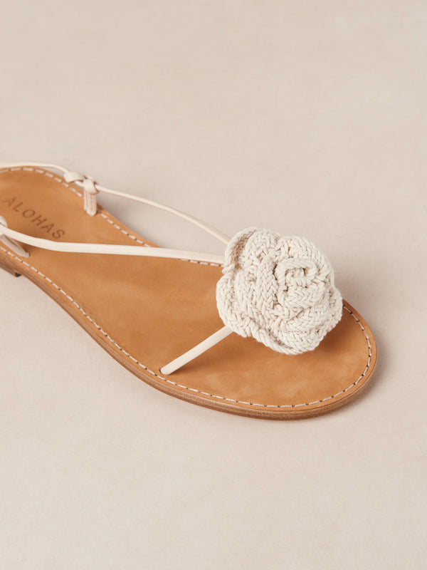 Jakara Leather Sandals - Cream