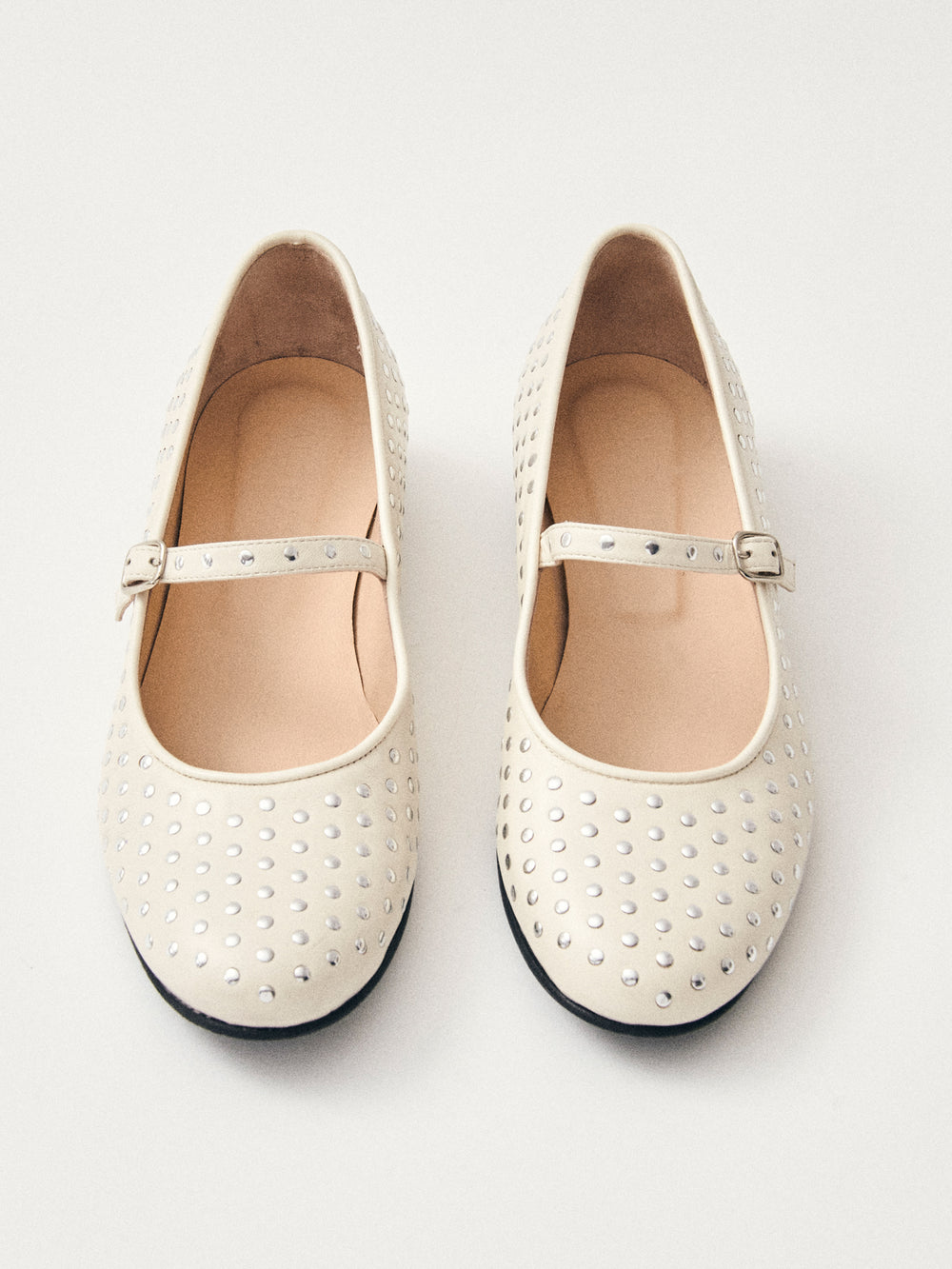 Lucien Leather Ballet Flats - White