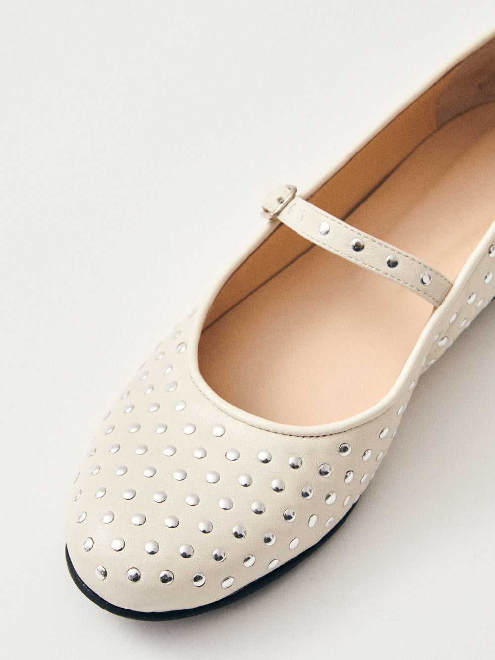 Lucien Leather Ballet Flats - White