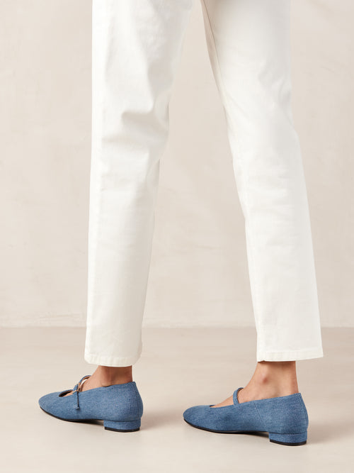 Por Do Sol Denim Ballet Flats - Denim Blue