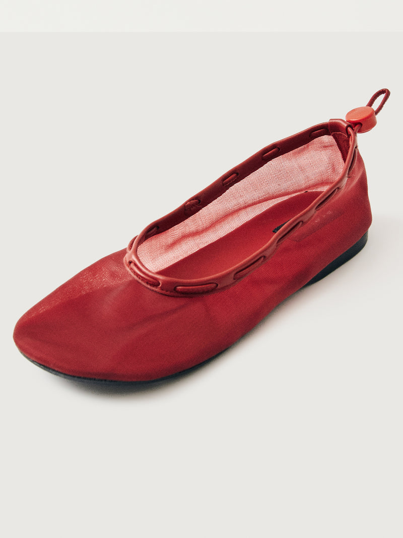 Gill Mesh Ballet - Red Mesh Leather