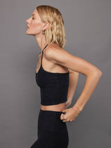 Spacedye Slim Racerback Cropped Tank - Darkest Night