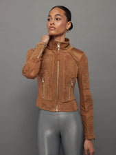 Suede Moto Mesh Jacket