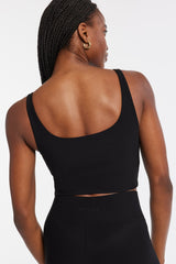 Rib Tempo Crop Bra - Black Rib