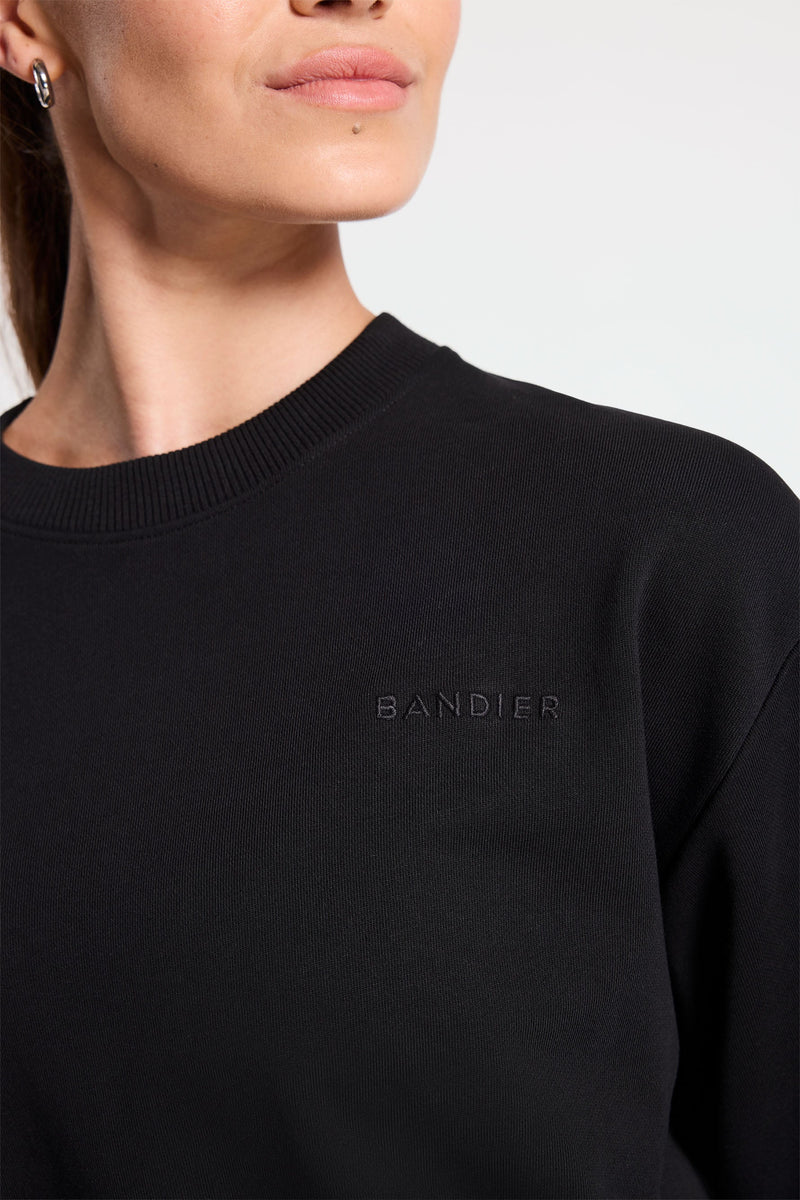 Classic Logo Terry Crewneck Sweatshirt - Black