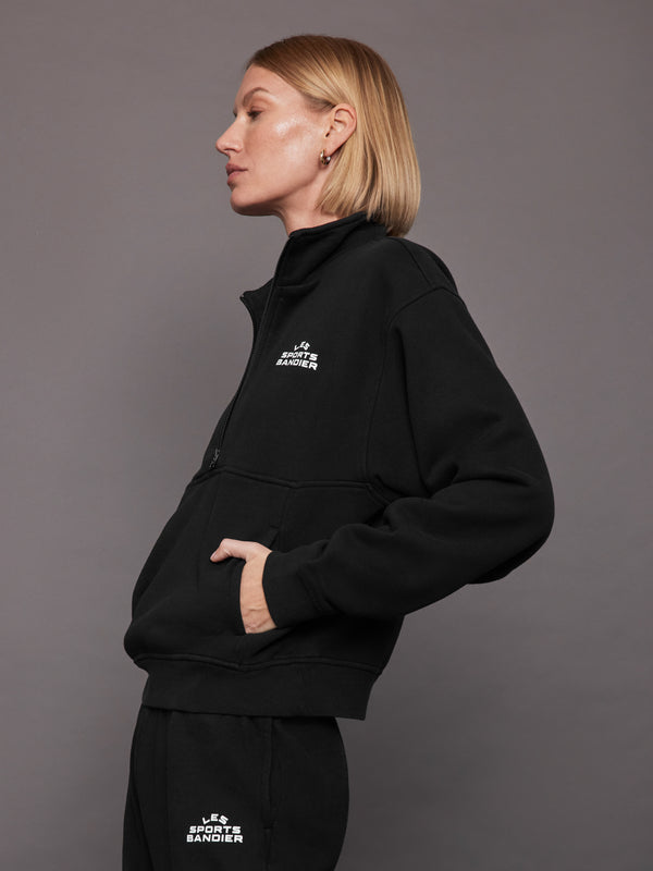 Les Sports Bandier 1/2 Zip Sweatshirt - Black/White