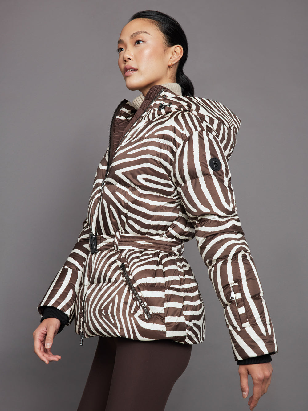 Lucca Down Ski Jacket - Allover Zebra Print