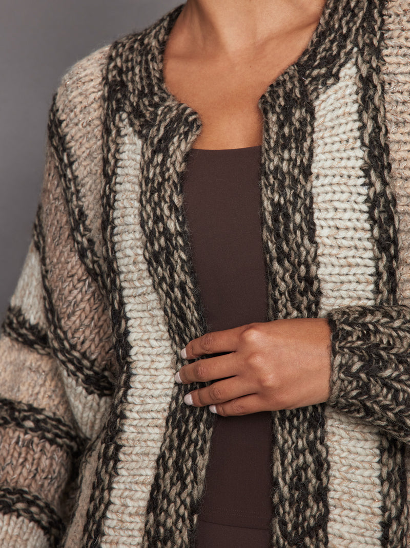 Illia Handknit Cardigan - Sesame Combo