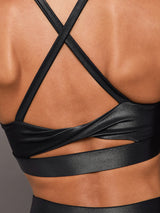 Criss Cross Bra in Takara Shine - Black