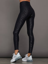 High Rise 7/8 Legging in Leopard Takara Shine - Black