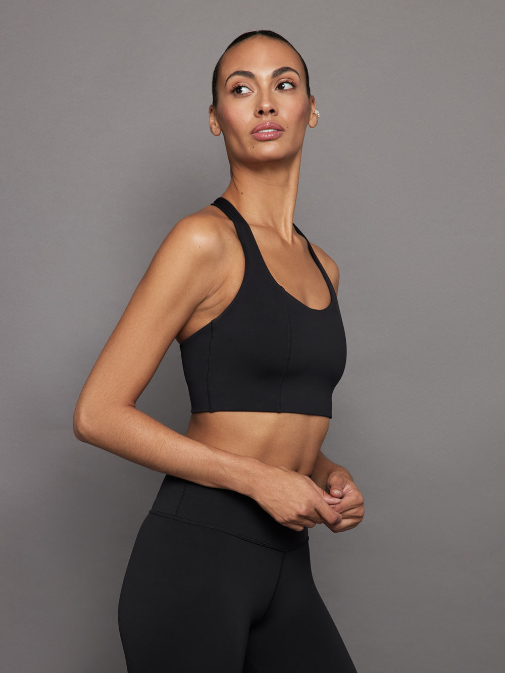 T Back Bra In Diamond Compression - Black