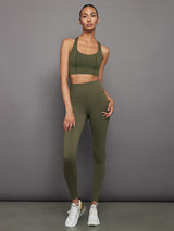 T Back Bra in Diamond Compression - Olive