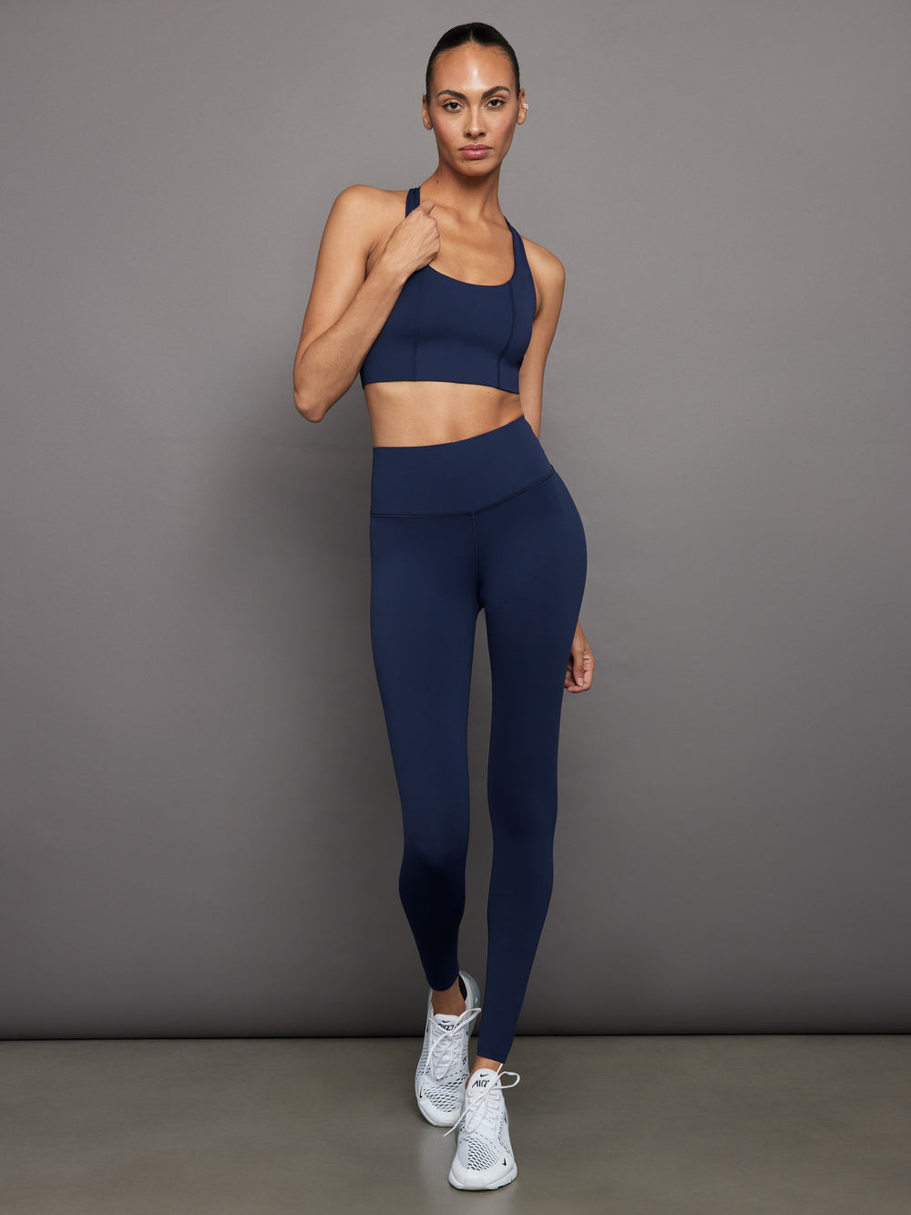 High Rise Full-Length Legging in Diamond Compression - Navy Blazer