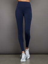 High Rise Full-Length Legging in Diamond Compression - Navy Blazer