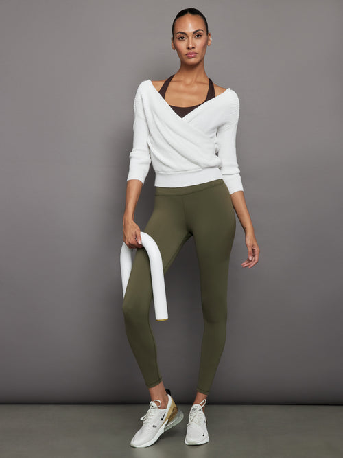 High Rise Full-Length Legging in Diamond Compression - Olive