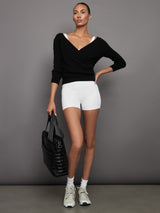 Ribbed Shortie - White