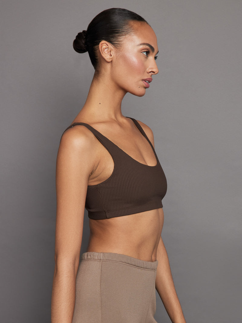 Ribbed Bra - Dark Oak