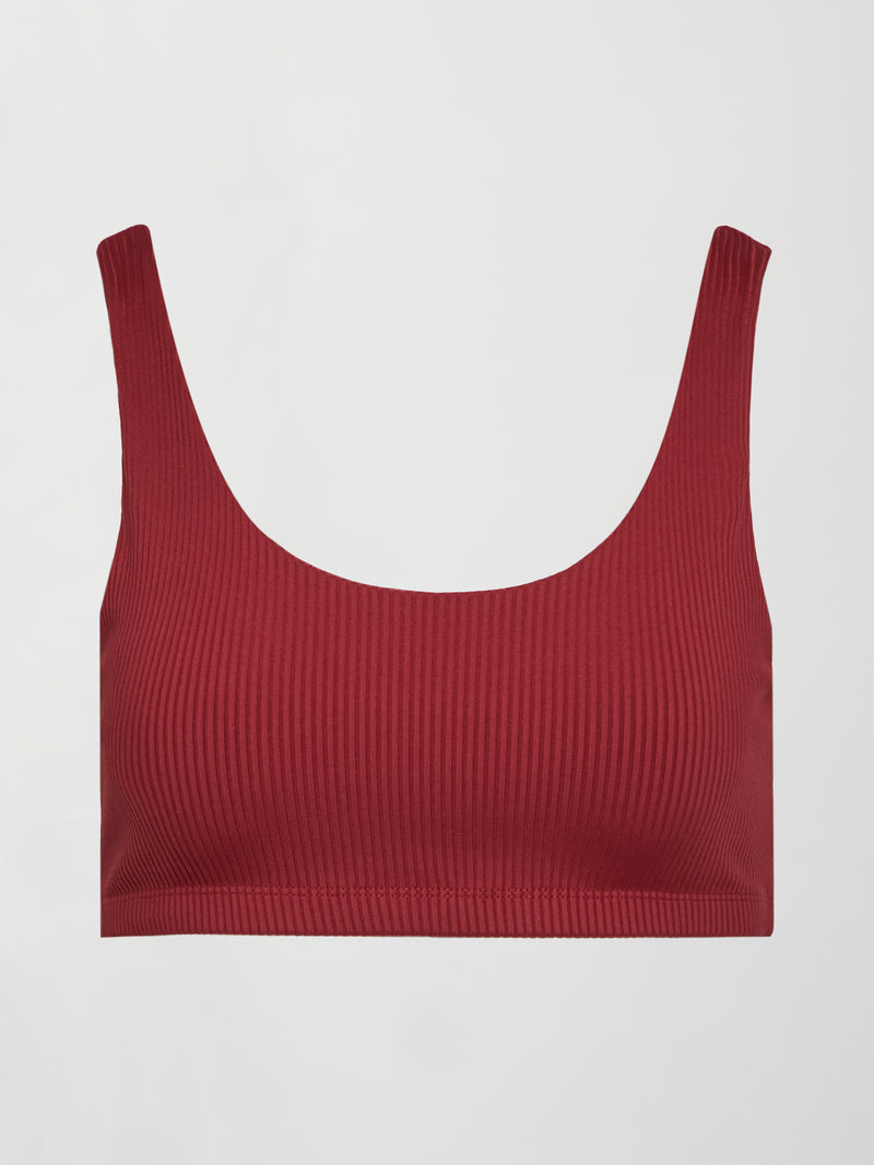 RIBBED BRA - Merlot