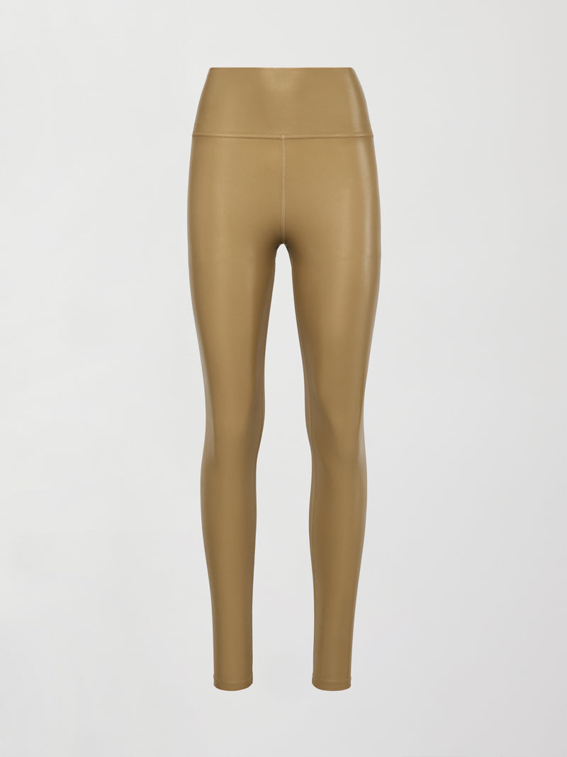 High Rise Full-Length Legging in Takara Shine - Antique Bronze