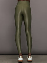 High Rise Full-Length Legging in Takara Shine - Olive