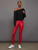 High Rise Full-Length Legging in Takara Shine - Haute Red