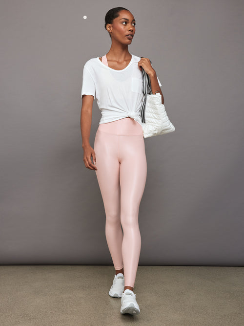 High Rise Full-Length Legging in Takara Shine - Rose Cloud