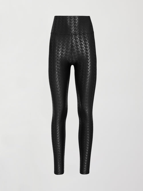 High Rise Full-Length Legging in Houndstooth Takara Shine - Black