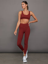 RIBBED 7/8 LEGGING - Merlot