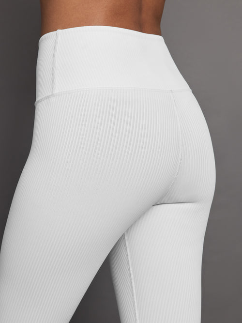 Ribbed 7/8 Legging - White