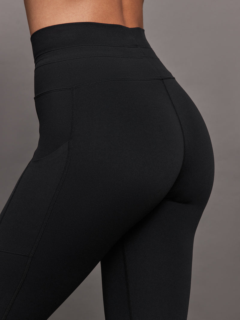 High Rise Sport Pocket Legging in Melt - Black