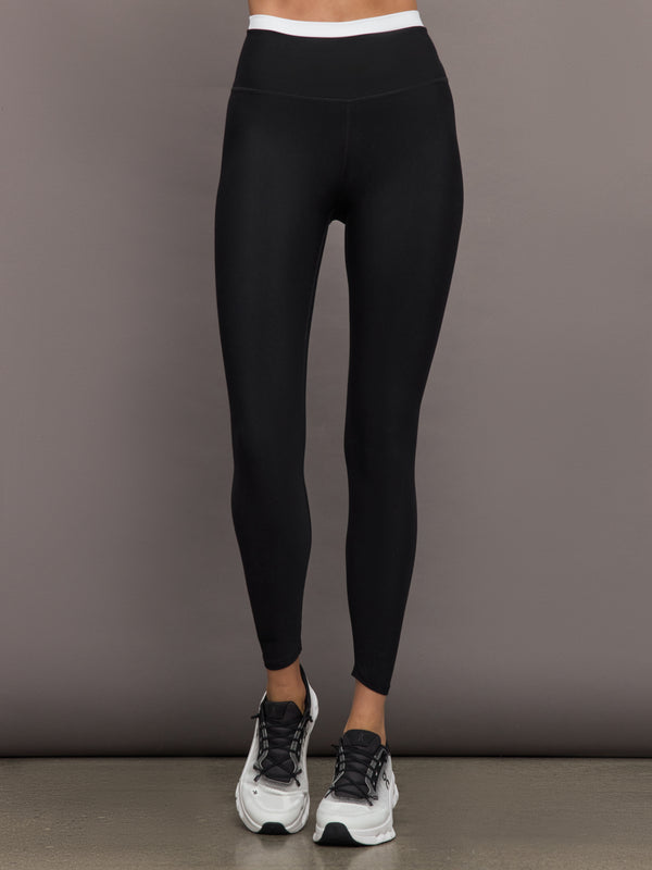 Contrast Waistband Legging in Melt - Black/White