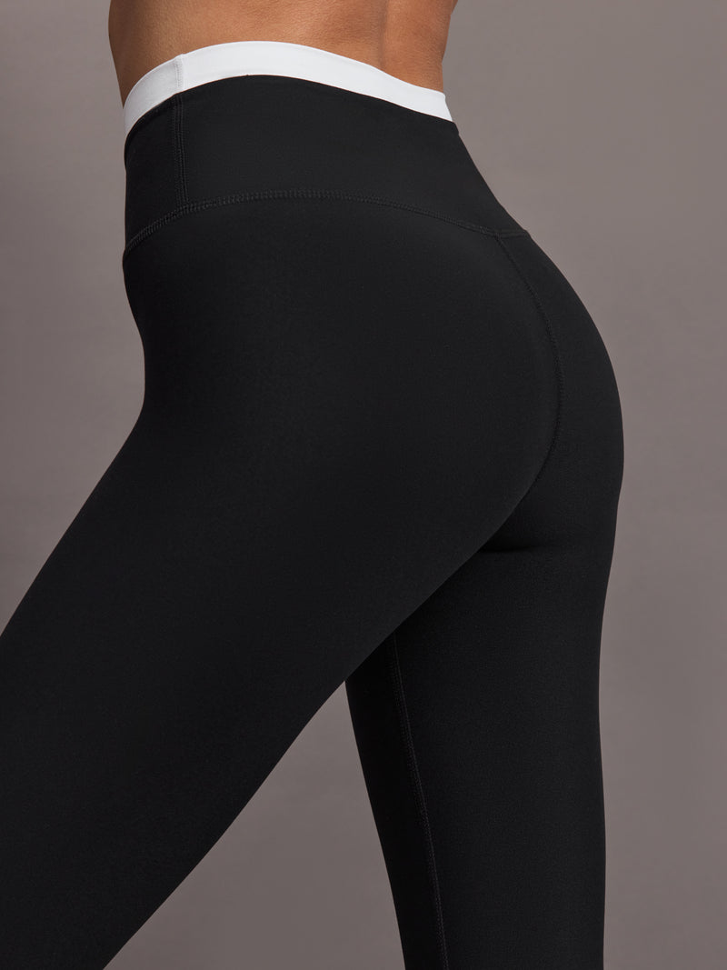 Contrast Waistband Legging in Melt - Black/White