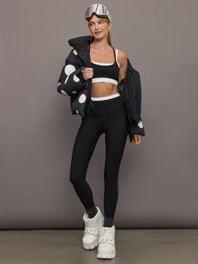 Contrast Waistband Legging in Melt - Black/White