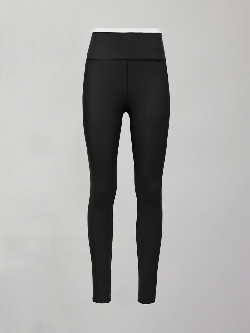 Contrast Waistband Legging in Melt - Black/White