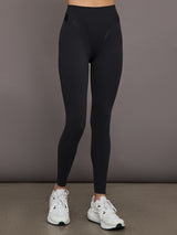 Spliced Colorblock Shine Legging in Melt - Black