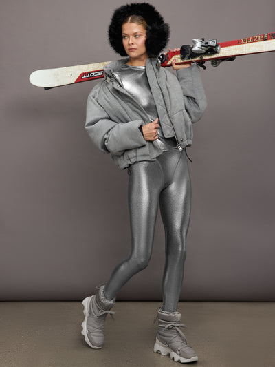 Liquid Metallic Legging - Silver