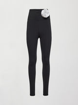 Rosette Legging in Melt - Black w/ White Rosette