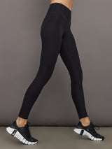 High Rise Legging in Ribbed Melt - Black