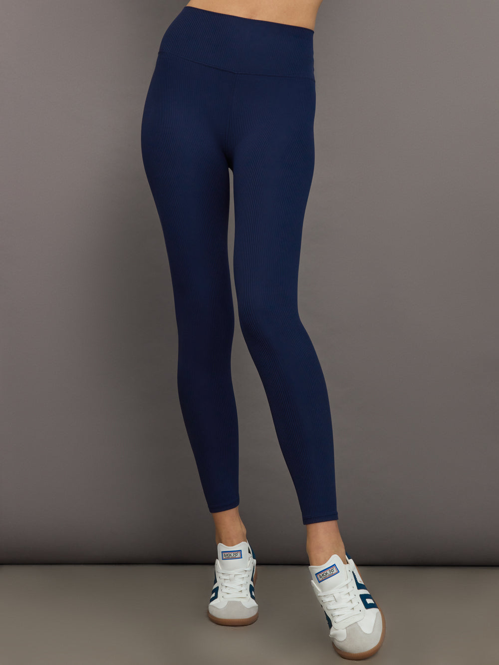 High Rise Legging in Ribbed Melt - True Navy