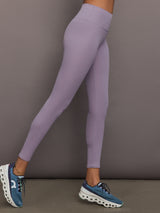 High Rise Legging in Ribbed Melt - Lavender Grey