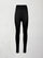 A pair of high waisted black full length leggings with ruching around the waistline. 