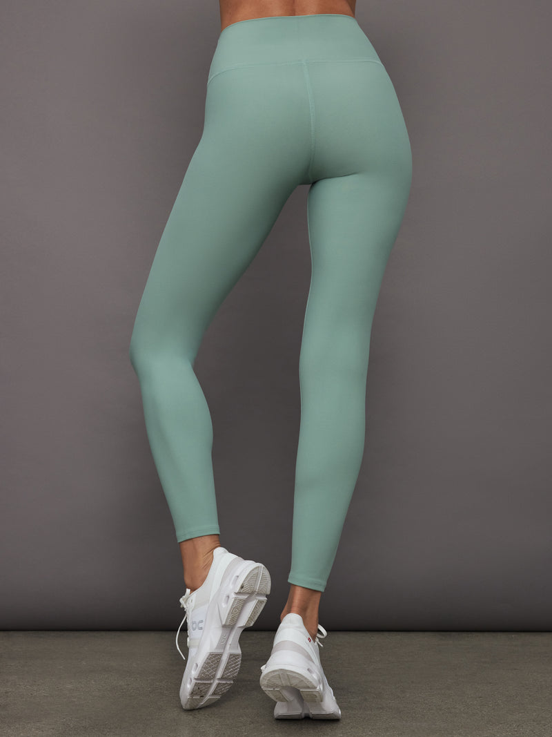 High Rise Legging in Melt - Granite Green