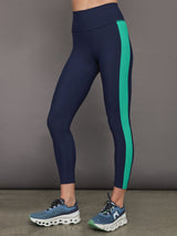 Colorblock Legging in Melt - Navy/ Digital Green