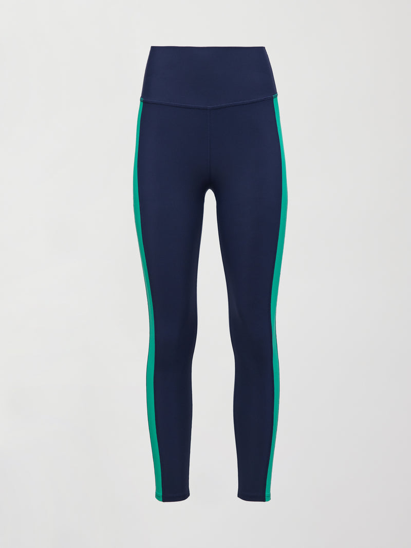 Colorblock Legging in Melt - Navy/ Digital Green