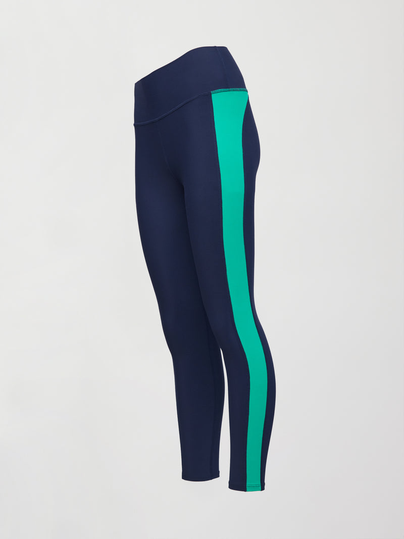 Colorblock Legging in Melt - Navy/ Digital Green