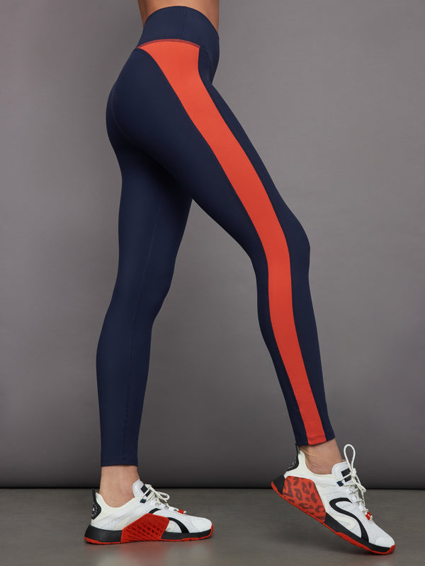 Colorblock Legging in Melt - Navy / Orange