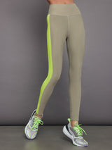 Colorblock Legging in Melt - Silversage / Acid Lime